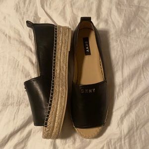 DKNY open toe platforms